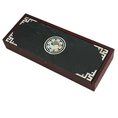 Mother-of-Pearl Lacquered Korean Paper Brush Case with Taegeuk Candle Pattern