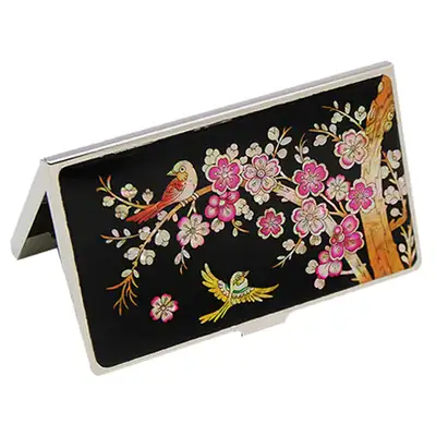 Mother-of-Pearl Inlay Lacquerware Business Card Case – Plum Blossom