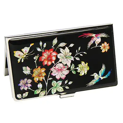 Mother-of-Pearl Inlaid Lacquer Business Card Case - Cherry Blossom
