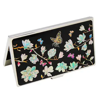 Lacquerware Business Card Case with Magnolia Design