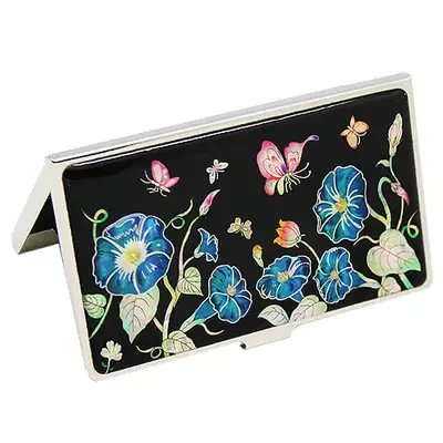 Mother-of-Pearl Lacquerware Business Card Case - Morning Glory