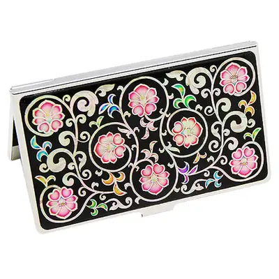 Najeon Chilgi Business Card Case - Scrolling Flower