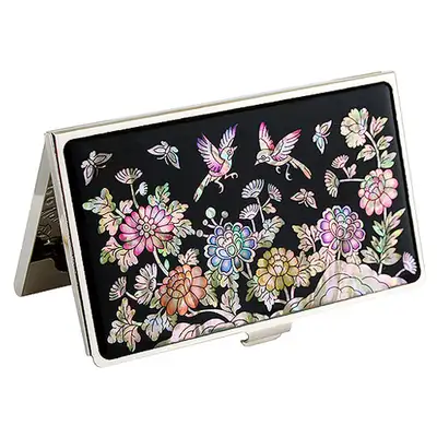 Mother-of-Pearl Lacquer Business Card Case - Flowers and Birds