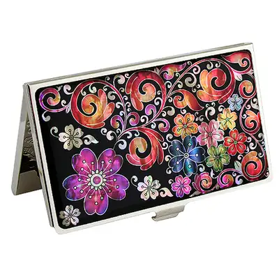 Nacre Lacquerware Business Card Case with Arabesque Plum Blossom