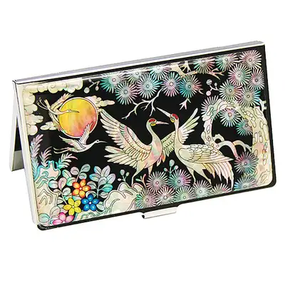Mother-of-Pearl Lacquer Business Card Case Royal Crane 1