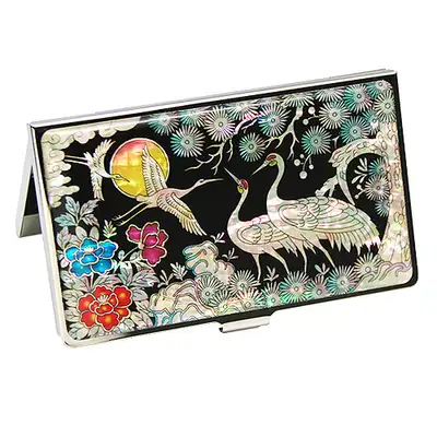 Nacre Lacquerware Business Card Case - Royal Crane 4