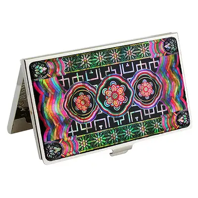 Mother-of-Pearl Lacquerware Business Card Case - Roof Tile Pattern