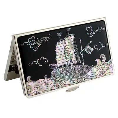 Mother-of-Pearl Lacquer Business Card Case - Turtle Ship