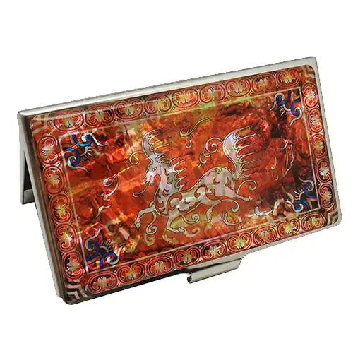螺钿漆器名片夹 天马图
