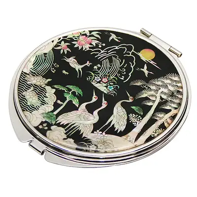 Mother-of-Pearl Hand Mirror with Ten Symbols of Longevity Design
