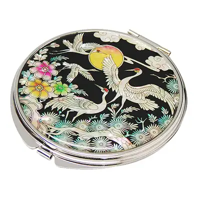 Shell Inlay Hand Mirror Palace Crane 3