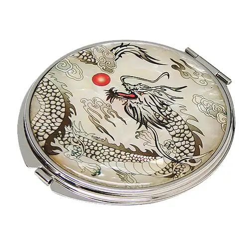 贝壳手镜 黑龙纹