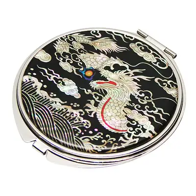 Mother-of-Pearl Hand Mirror with Dragon Pattern
