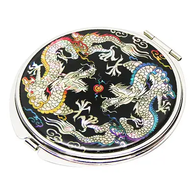 Mother-of-Pearl Hand Mirror Twin Dragons