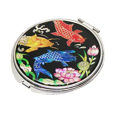Mother-of-Pearl Hand Mirror with Koi
