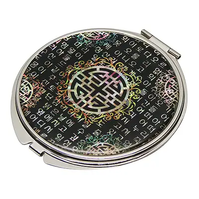 Shell Inlay Hand Mirror with Sijo Poem Design