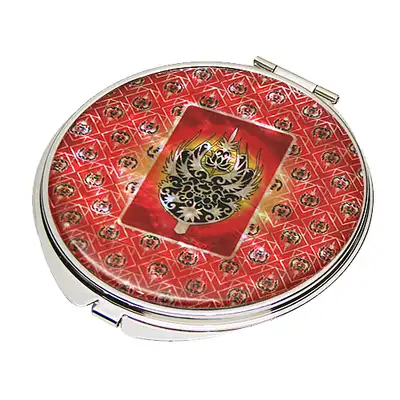 Mother-of-Pearl Hand Mirror with Muryeong Crown Ornament Design