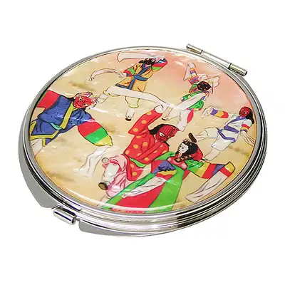 Mother-of-Pearl Hand Mirror with Talchum Dance Design