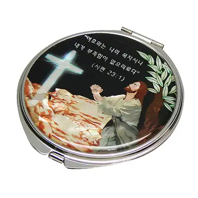 Mother-of-Pearl Hand Mirror with Cross