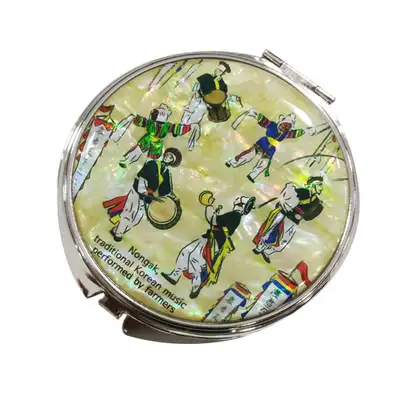 Mother-of-Pearl Hand Mirror - Nongak Performance