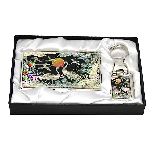 贝壳名片夹钥匙2件套 宫廷松鹤2