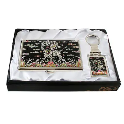 Mother-of-Pearl Business Card Case and Key Set (Ssanghohungbaepae)