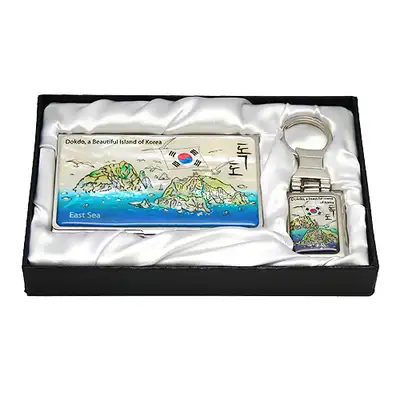 Mother-of-Pearl Business Card Case and Key Set (2 Keys) - Dokdo