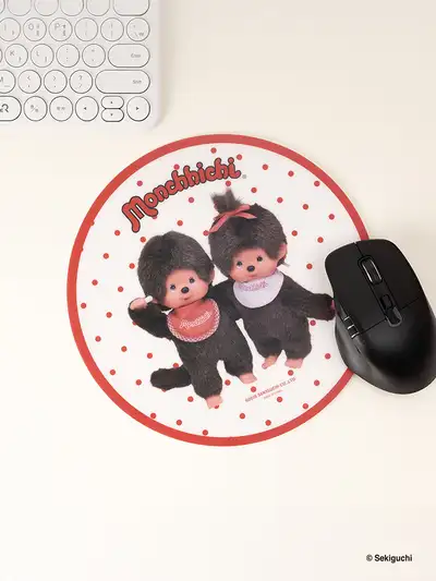 Monchichi Round Dot Mouse Pad
