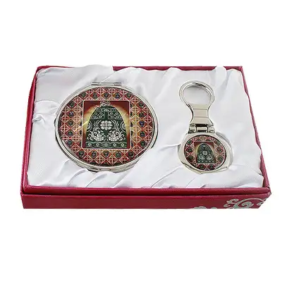 Mother-of-Pearl Mirror and Keyring 2-Piece Set - Sondok Queen Bell