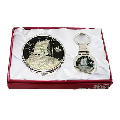 Abalone Mirror and Keyring 2-Piece Set - Geobukseon