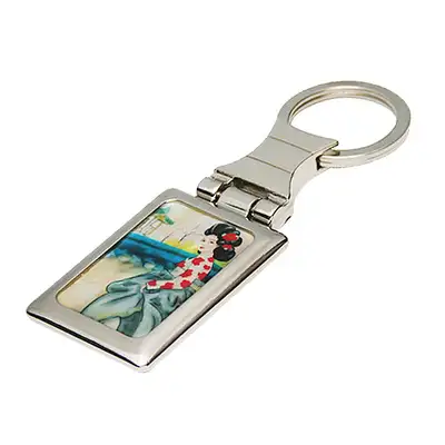 Mother-of-Pearl Square Keyring - Hwang Jin-i