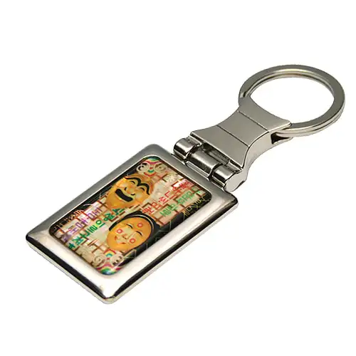 螺钿四方钥匙圈 河回面具