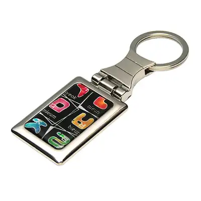 Mother-of-Pearl Square Keyring Hangul2 Black
