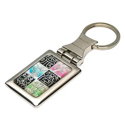 Mother-of-Pearl Square Keyring with Four Celestial Guardians