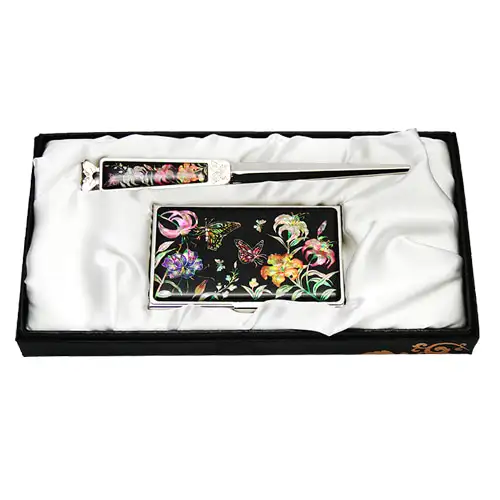 贝壳名片夹 지칼 2种 百合花