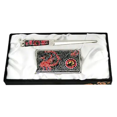Mother-of-Pearl Business Card Case Jigal 2-Type Set Samjogo 2