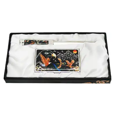 Mother-of-Pearl Business Card Knife Set 2 Types Eagle