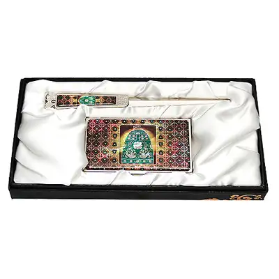 Natural Mother-of-Pearl Business Card Case Set (2 Types) - Queen Sondok Bell Theme