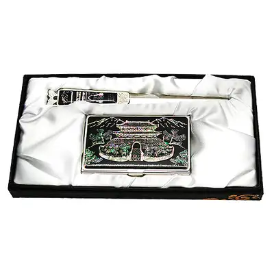 Mother-of-Pearl Business Card Case Jigal 2-Type Set Namdaemun