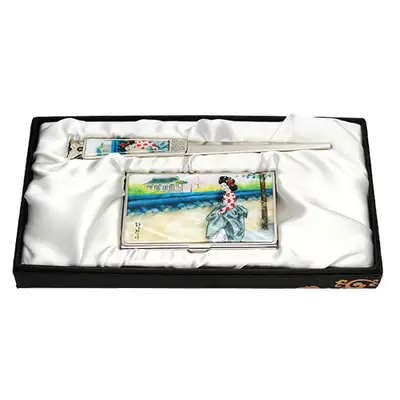 Mother-of-Pearl Business Card Case Jigal 2-Set Hwang Jini