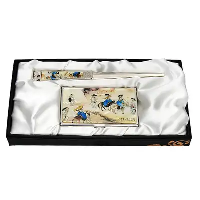 Mother-of-Pearl Business Card Case Jigal 2-Piece Set with Yeonsodasbchung Design
