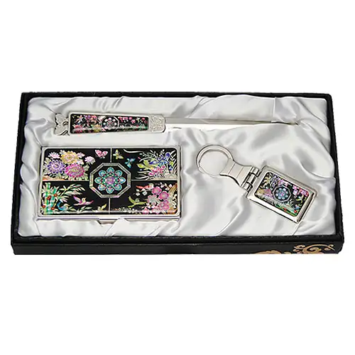 贝壳名片盒 指甲 3种 四君子