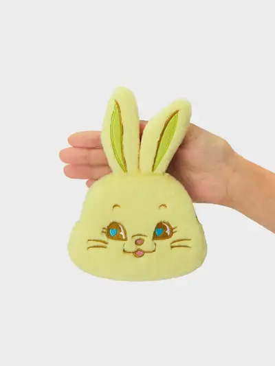 NewJeans Rabbit Plush Face Pouch Yellow