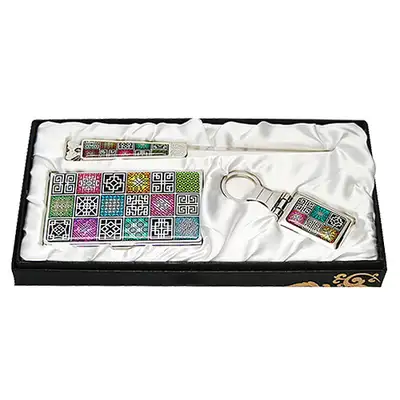 Moonsu Bock Mother-of-Pearl Business Card Case Jical 3-Piece Set