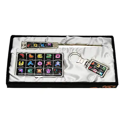 Mother-of-Pearl Business Card Case Jical 3-Piece Set Hangul2 Black