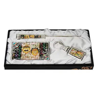 Mother-of-Pearl Business Card Case Nail File Set 3 Types - Hahoe Mask