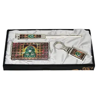 Natural Mother-of-Pearl Business Card Case Jigal 3-Piece Set - Queen Sondok's Bell Design