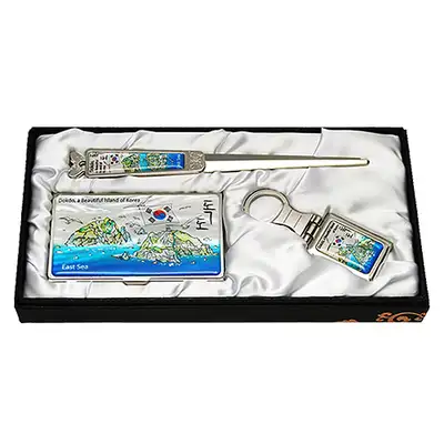 Shell Inlay Business Card Case Jigal 3-Set Dokdo