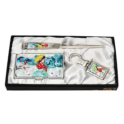 Mother-of-Pearl Business Card Case Jigal 3-Piece Set Eoudong Design
