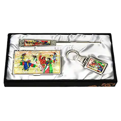 Shell Inlay Business Card Case Nail File 3-Piece Set - Talchum Dance